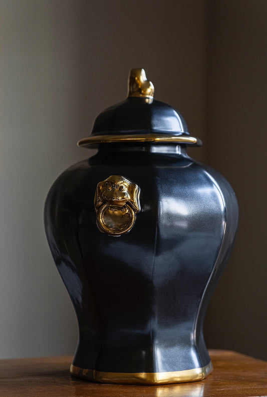 Black & Gold Ginger Jar - Chinoiseries