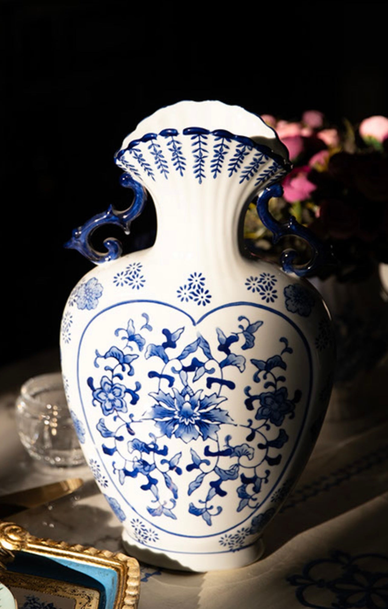 Handpainted Ceramic Vase - Chinoiseries