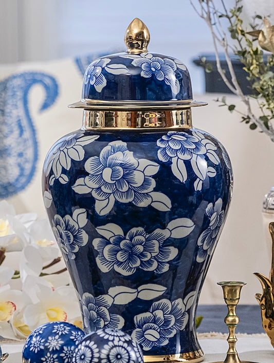 Royal Blue Gineger Jar - Chinoiseries